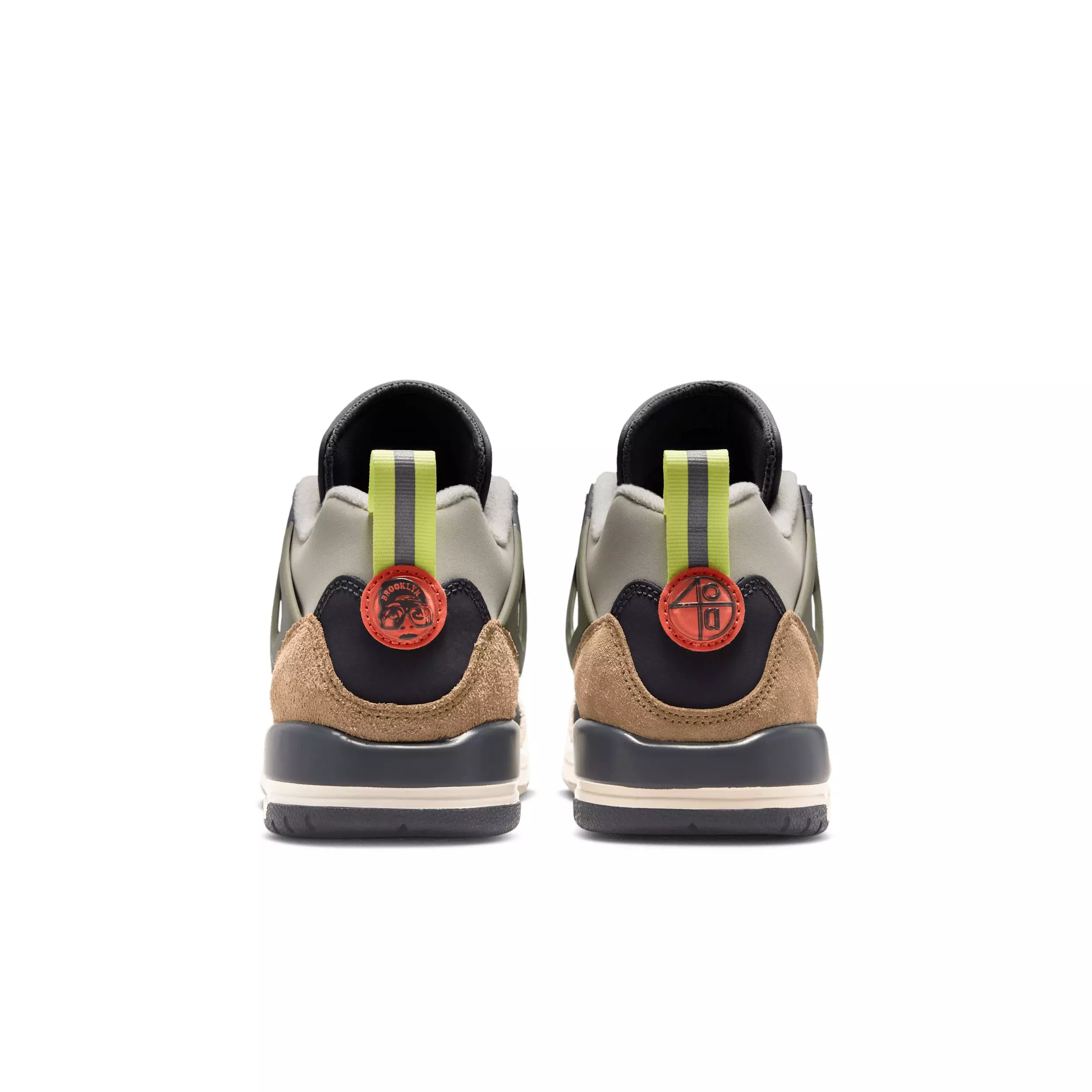 Jordan Spizike Low "Anthracite/Light Wild Mango/Cargo Khaki/Spruce Fog" Grade School Boys' Shoe - ANTHRACITE/LT MANGO/KHAKI/SPRUCE
