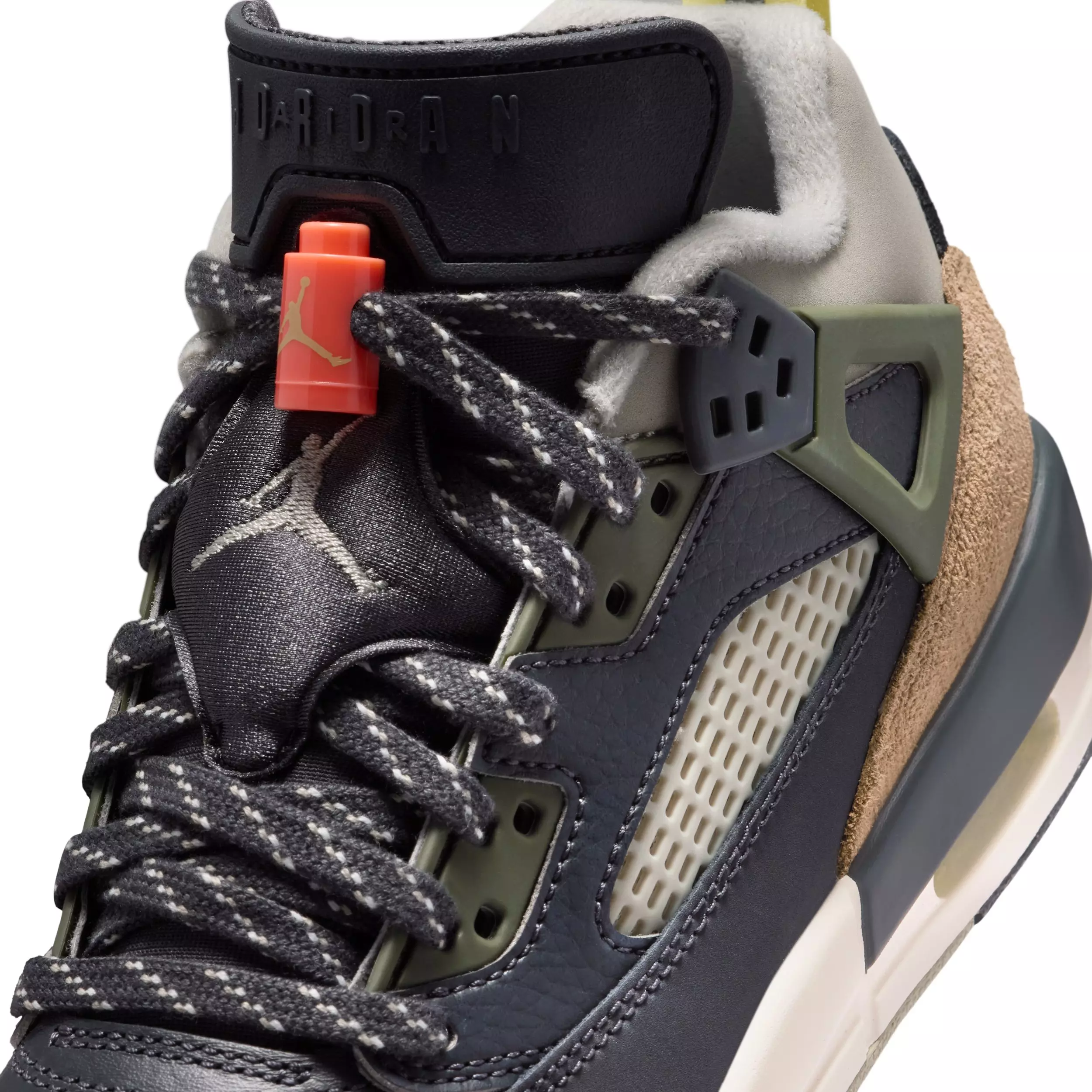 Jordan Spizike Low "Anthracite/Light Wild Mango/Cargo Khaki/Spruce Fog" Grade School Boys' Shoe - ANTHRACITE/LT MANGO/KHAKI/SPRUCE