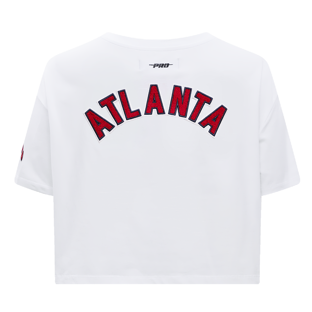 Pro Standard Women's MLB Atlanta Braves Classic Boxy Top -White - WHITE Thumbnail View 2