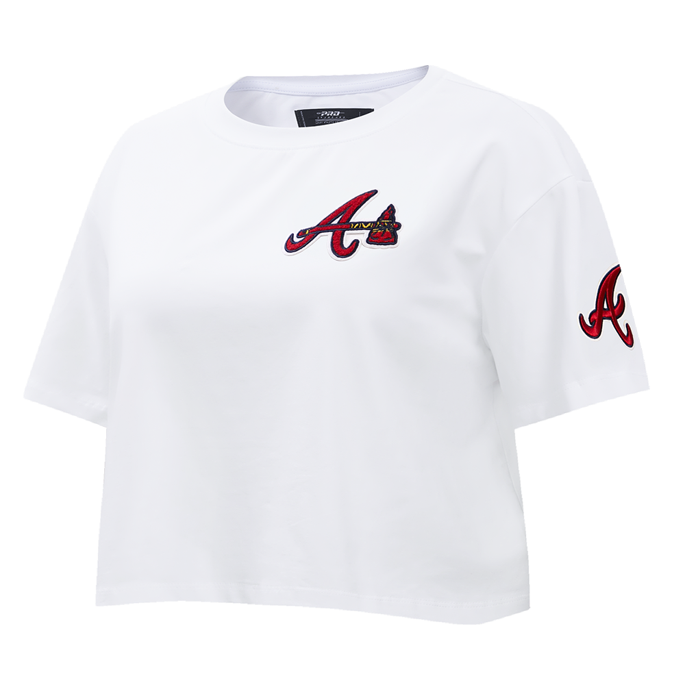 Pro Standard Women's MLB Atlanta Braves Classic Boxy Top -White - WHITE Thumbnail View 3