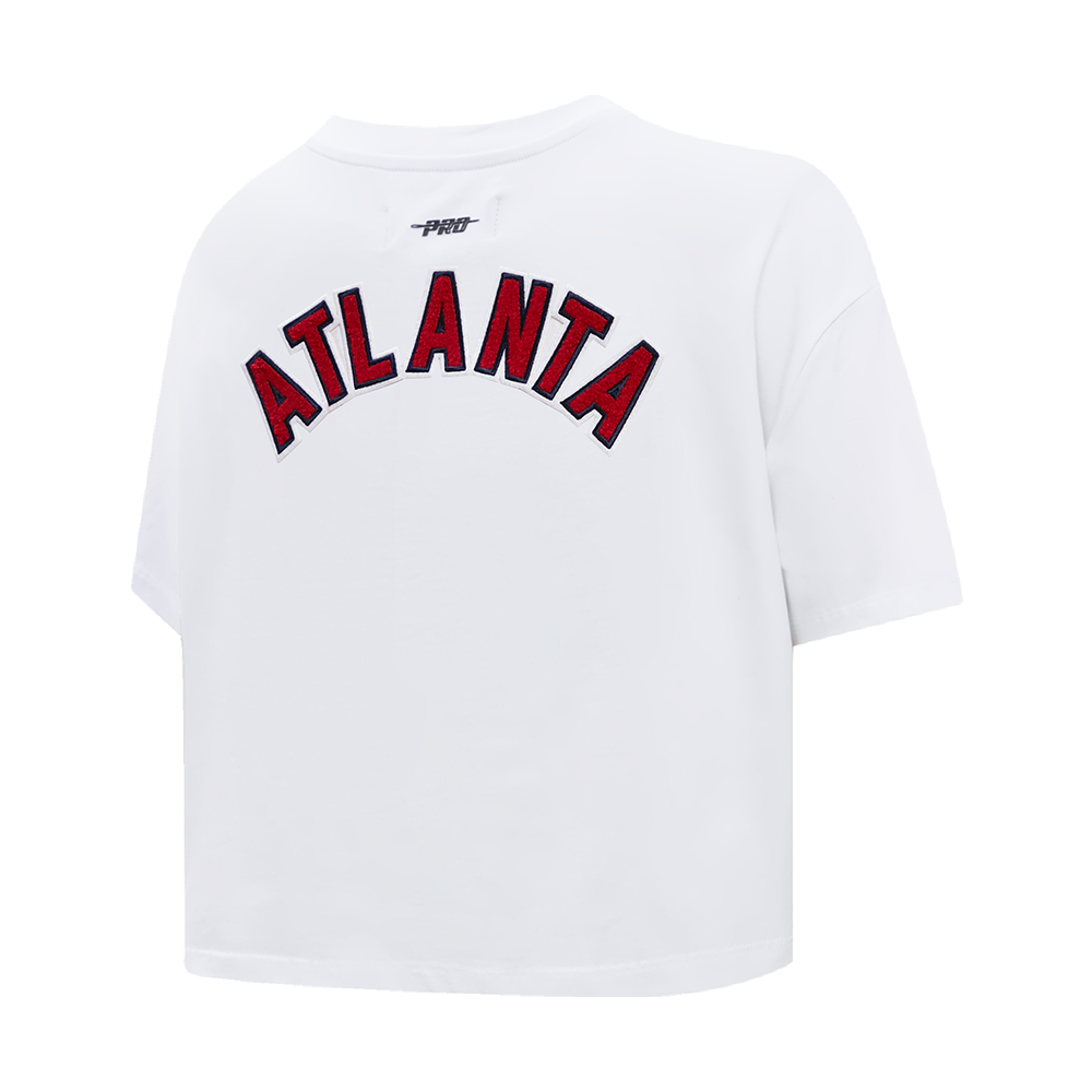 Pro Standard Women's MLB Atlanta Braves Classic Boxy Top - White - WHITE Thumbnail View 4