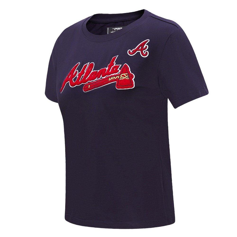 Pro Standard Women's MLB Atlanta Braves Classic Short Sleeve SJ Slim Fit Top - Navy - NAVY Thumbnail View 3