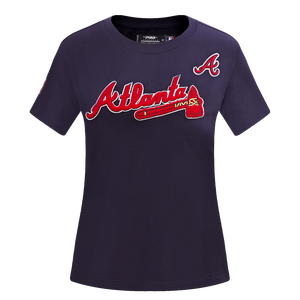 Pro Standard Women's MLB Atlanta Braves Classic Short Sleeve SJ Slim Fit Top -Navy