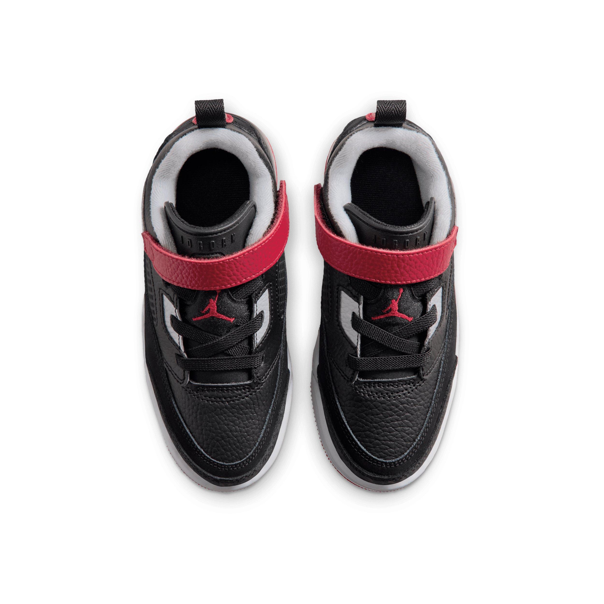 Jordan Spizike Low "Black/Wolf Grey/White/Gym Red" Preschool Boys' Shoe - BLACK/GREY/WHITE/RED Thumbnail View 4