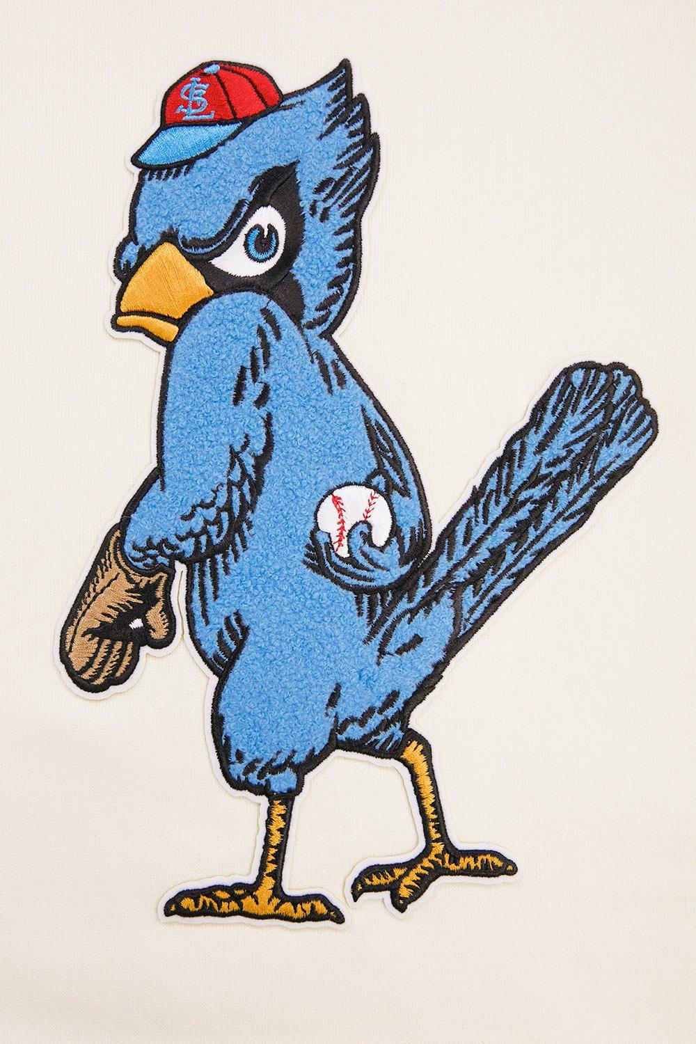 Pro Standard Men's MLB St. Louis Cardinals Retro Classic Fleece Pullover Hoodie -Eggshell/Blue - EGGSHELL/BLUE Thumbnail View 5