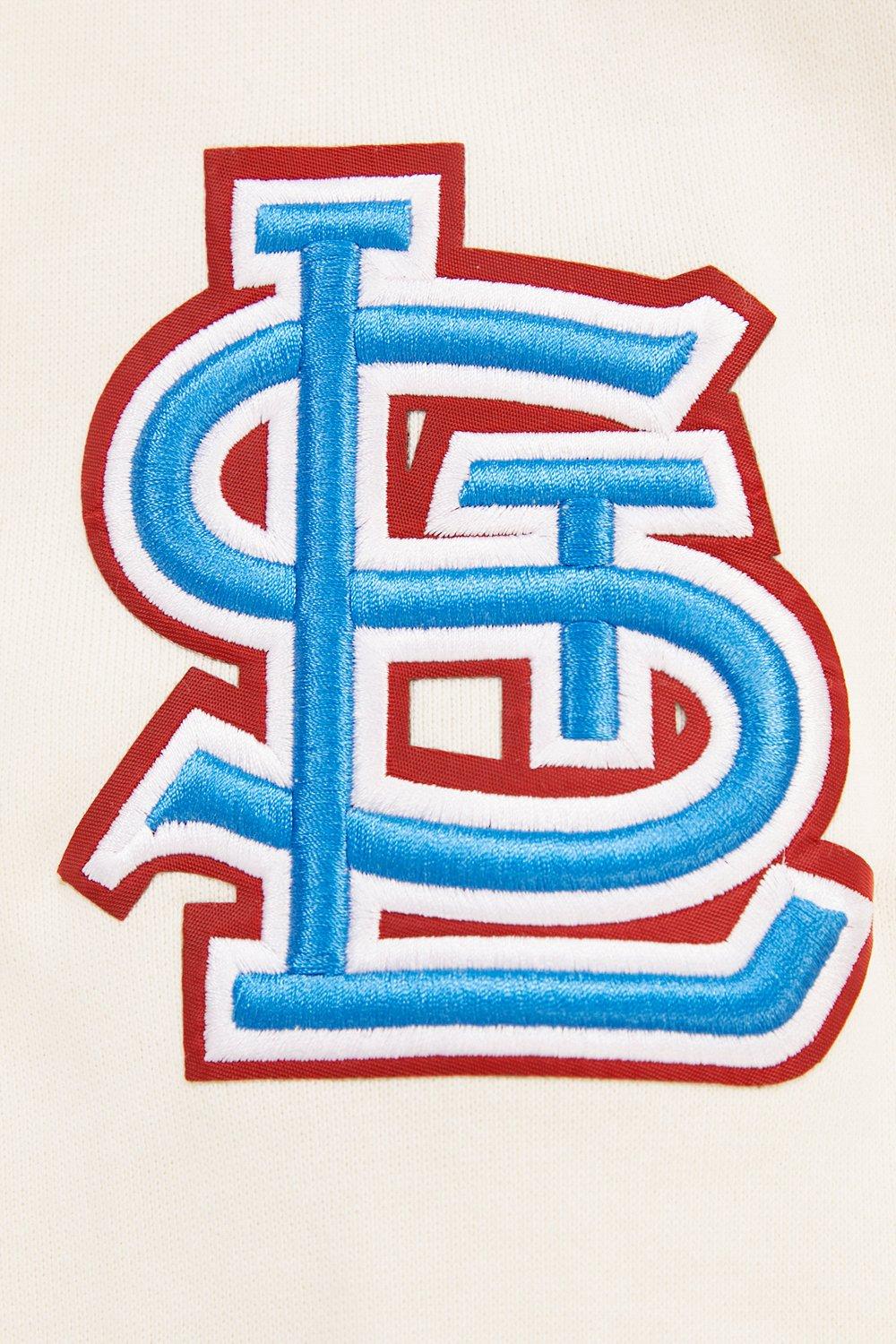 Pro Standard Men's MLB St. Louis Cardinals Retro Classic Fleece Pullover Hoodie - Eggshell/Blue - EGGSHELL/BLUE Thumbnail View 6