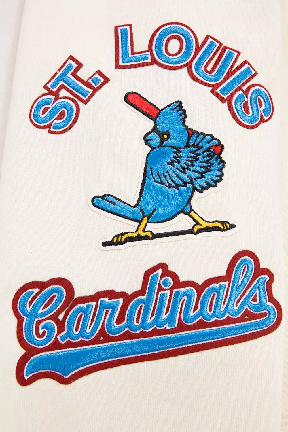 Pro Standard Men's MLB St. Louis Cardinals Retro Classic Fleece Pullover Hoodie - Eggshell/Blue - EGGSHELL/BLUE