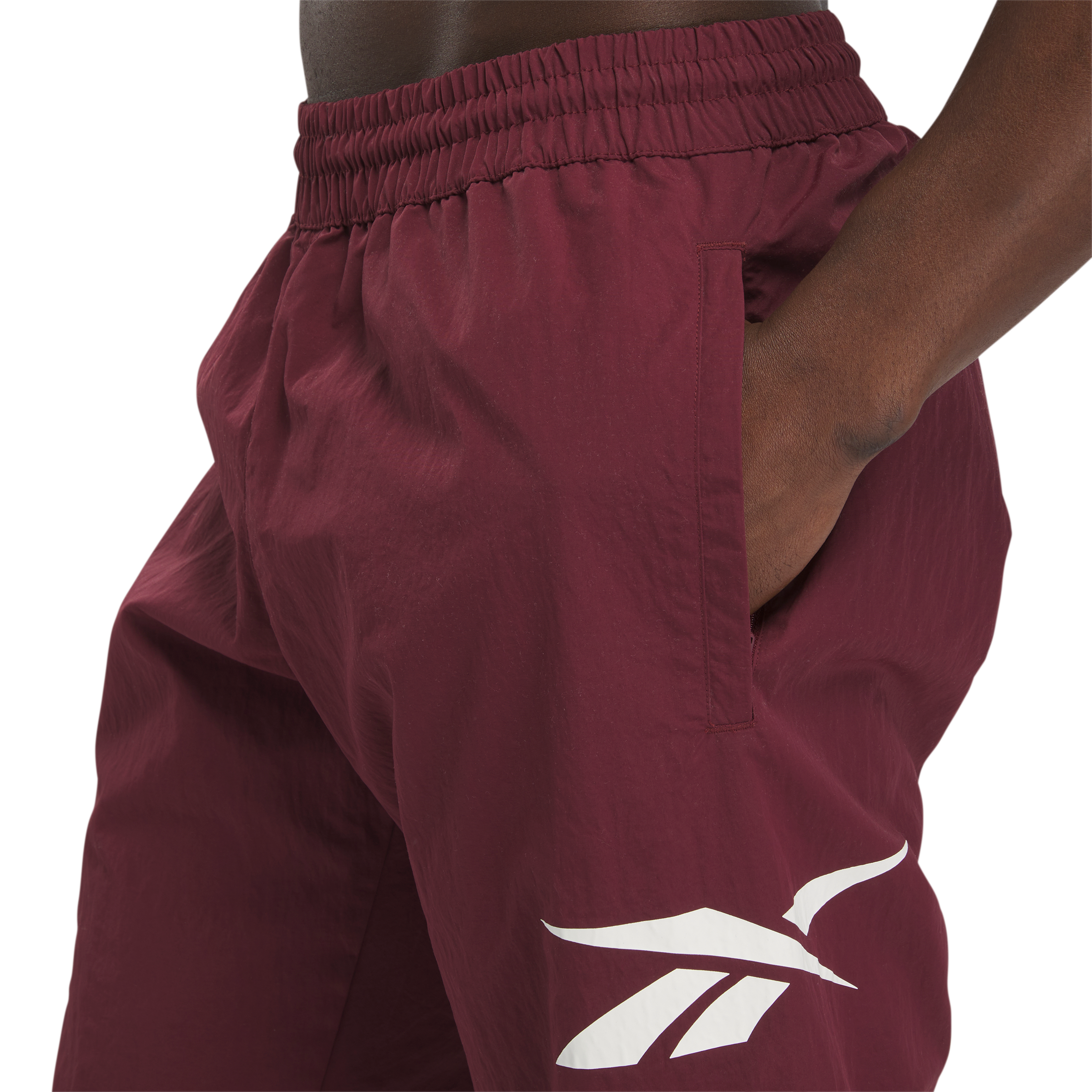 Reebok Men's Vector Track Pant - Maroon - MAROON Thumbnail View 7
