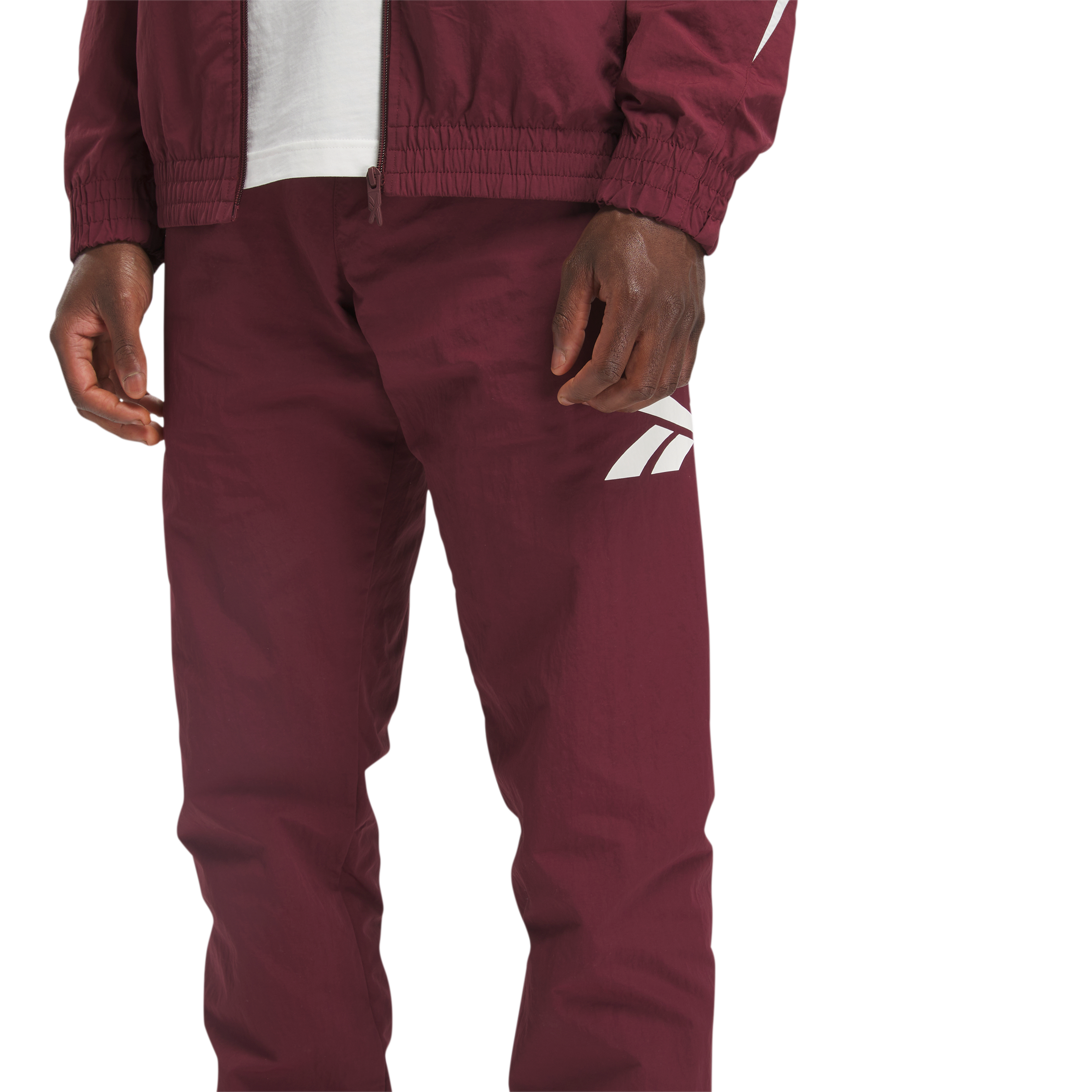 Reebok Men's Vector Track Pant - Maroon - MAROON Thumbnail View 8