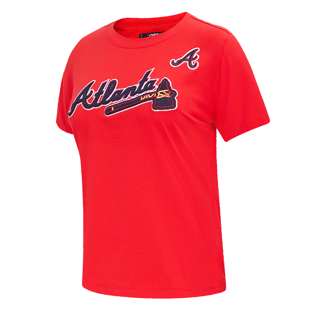 Pro Standard Women's MLB Atlanta Braves Classic Short Sleeve SJ Slim Fit Top -Red - RED Thumbnail View 3