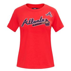 Pro Standard Women's MLB Atlanta Braves Classic Short Sleeve SJ Slim Fit Top -Red