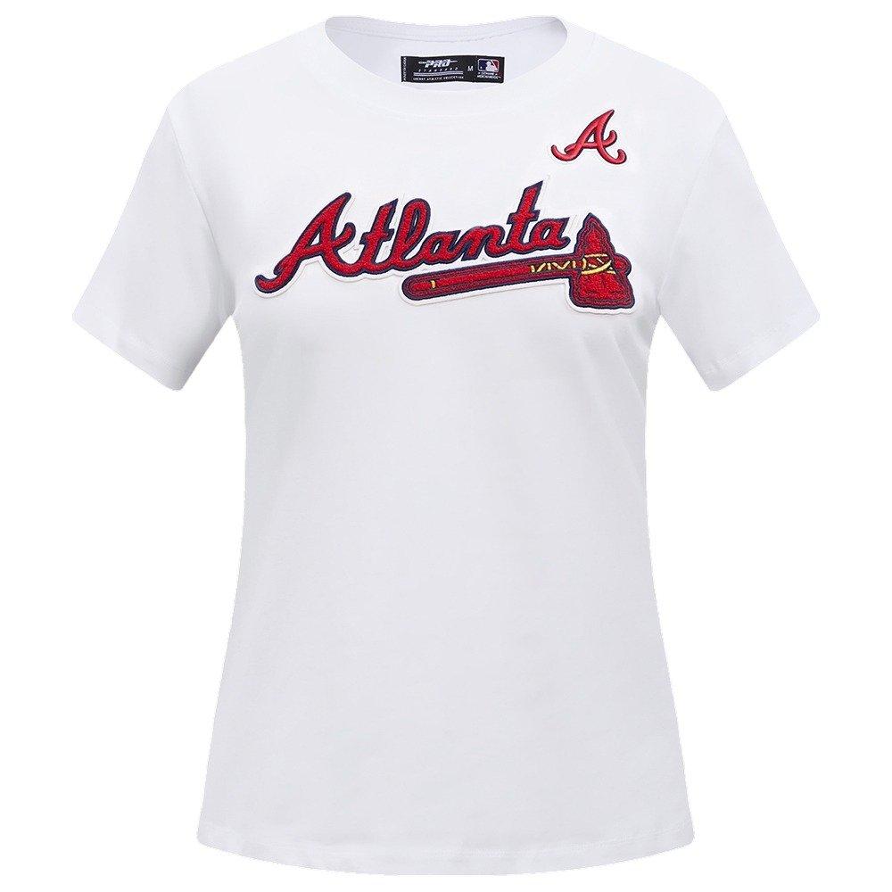 Pro Standard Women's MLB Atlanta Braves Classic Short Sleeve SJ Slim Fit Top - White - WHITE Thumbnail View 1