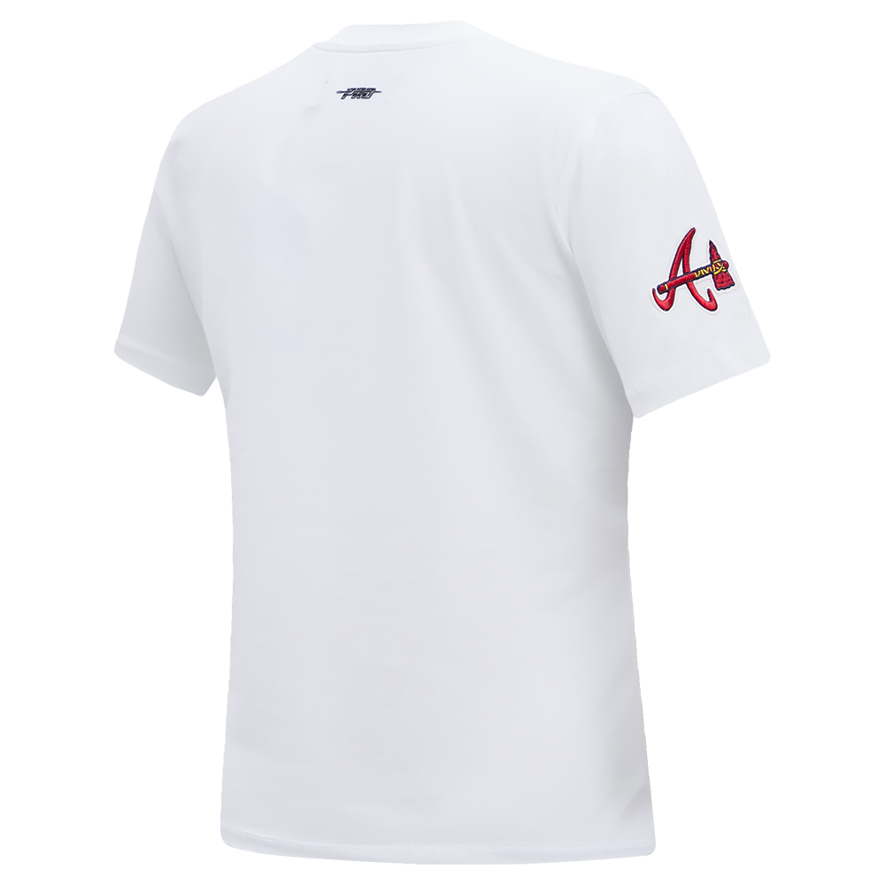 Pro Standard Women's MLB Atlanta Braves Classic Short Sleeve SJ Slim Fit Top -White - WHITE Thumbnail View 4
