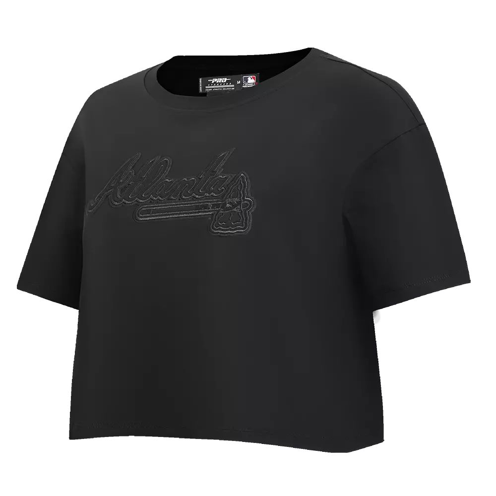 Pro Standard Women's MLB Atlanta Braves Neutral SJ Boxy Top -Black - BLACK