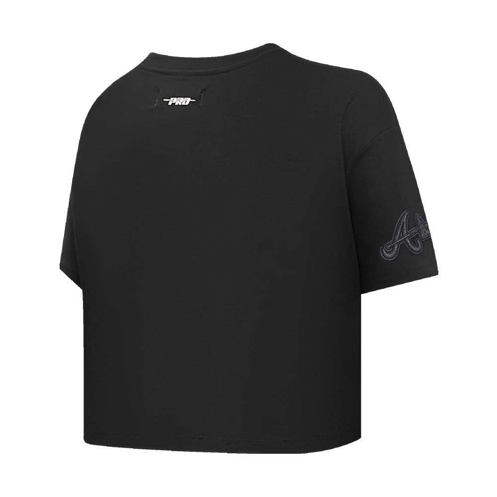Pro Standard Women's MLB Atlanta Braves Neutral SJ Boxy Top -Black - BLACK Thumbnail View 4