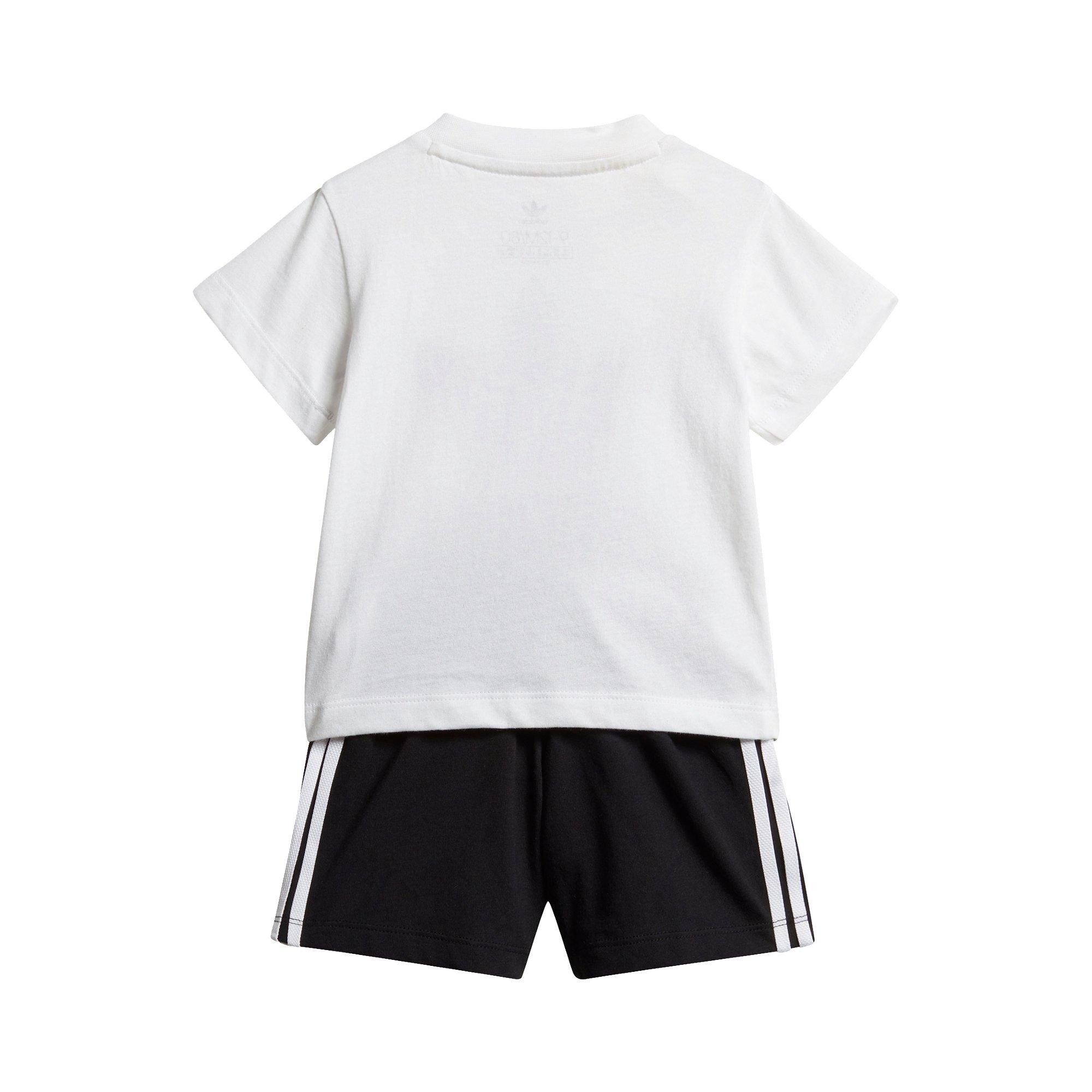 adidas Toddlers' White/Black Trefoil Shorts and T-Shirt Set - WHITE/BLACK Thumbnail View 2