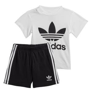 adidas Toddlers' White/Black Trefoil Shorts and T-Shirt Set