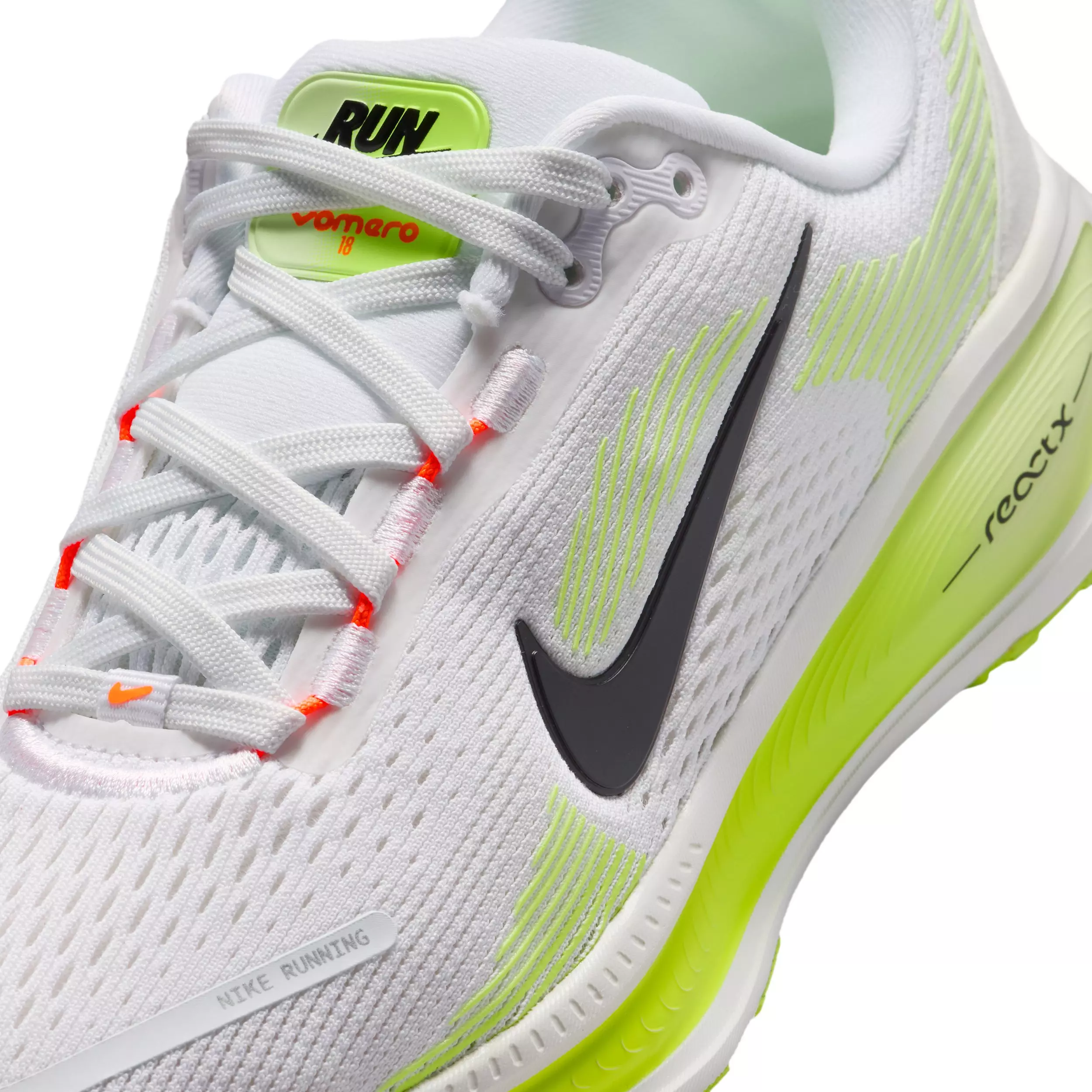 Nike Vomero 18 "White/Volt/Barely Volt/Black" Grade School Boys' Running Shoe - WHITE/VOLT/VOLT/BLACK