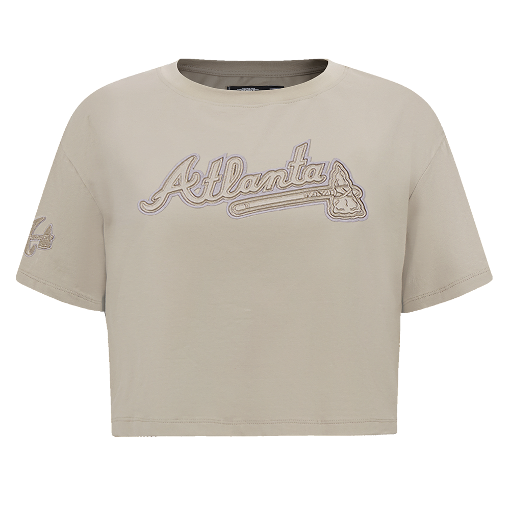 Pro Standard Women's MLB Atlanta Braves Neutral SJ Boxy Top -Tan - TAN Thumbnail View 1