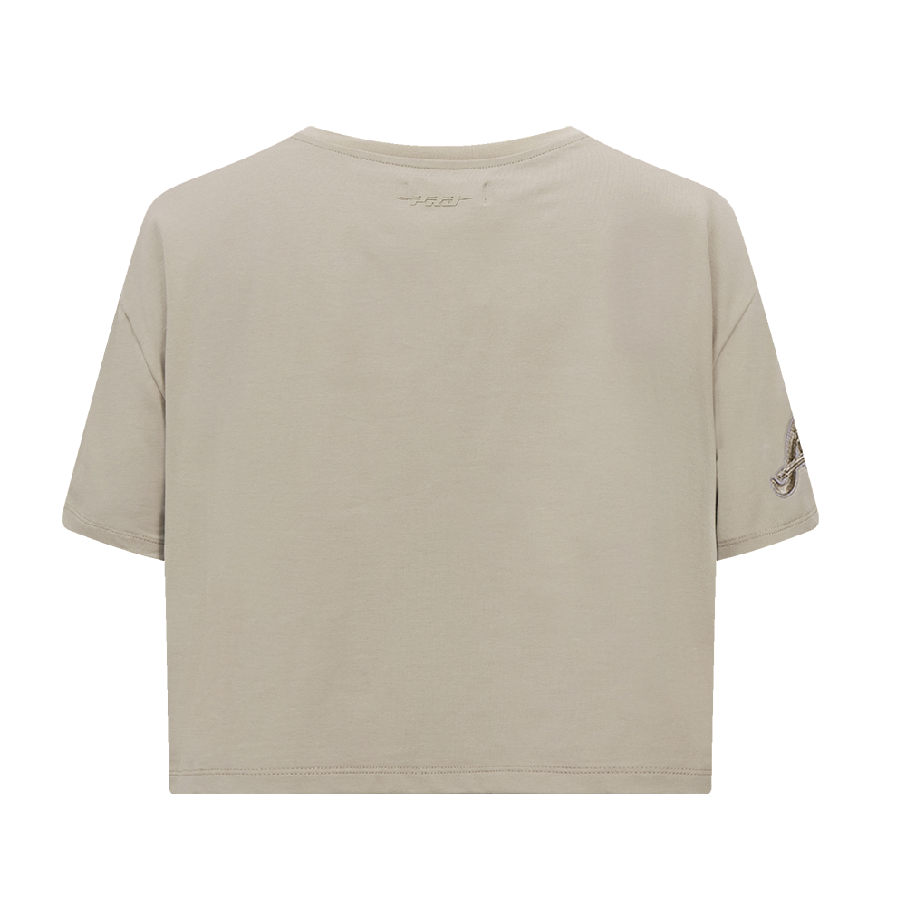 Pro Standard Women's MLB Atlanta Braves Neutral SJ Boxy Top -Tan - TAN Thumbnail View 2