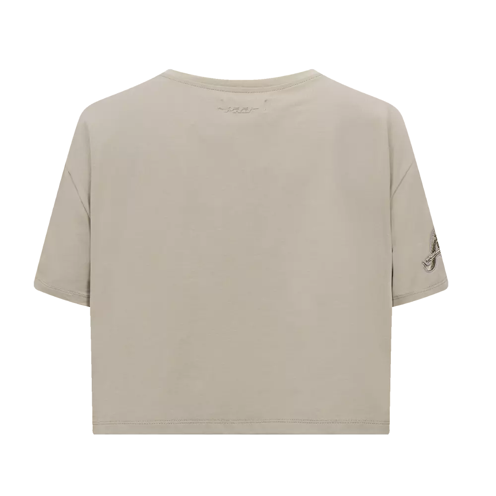 Pro Standard Women's MLB Atlanta Braves Neutral SJ Boxy Top -Tan - TAN