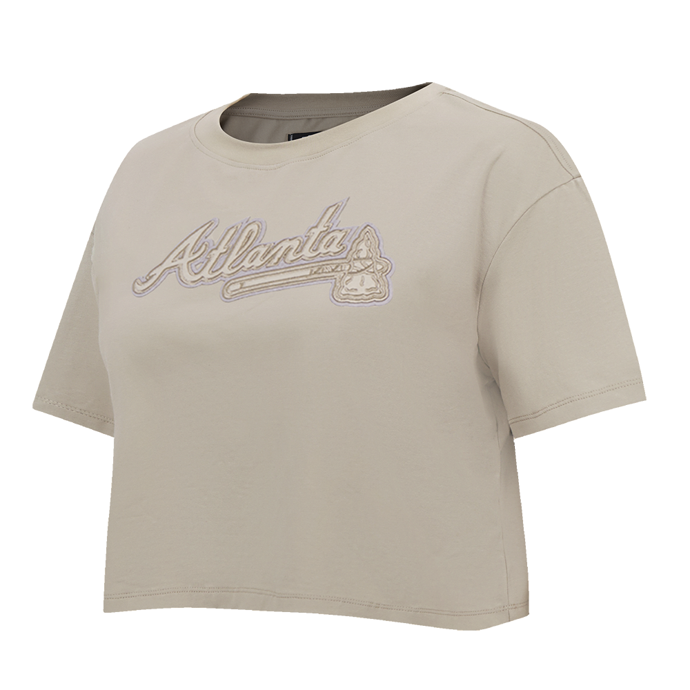 Pro Standard Women's MLB Atlanta Braves Neutral SJ Boxy Top -Tan - TAN Thumbnail View 3