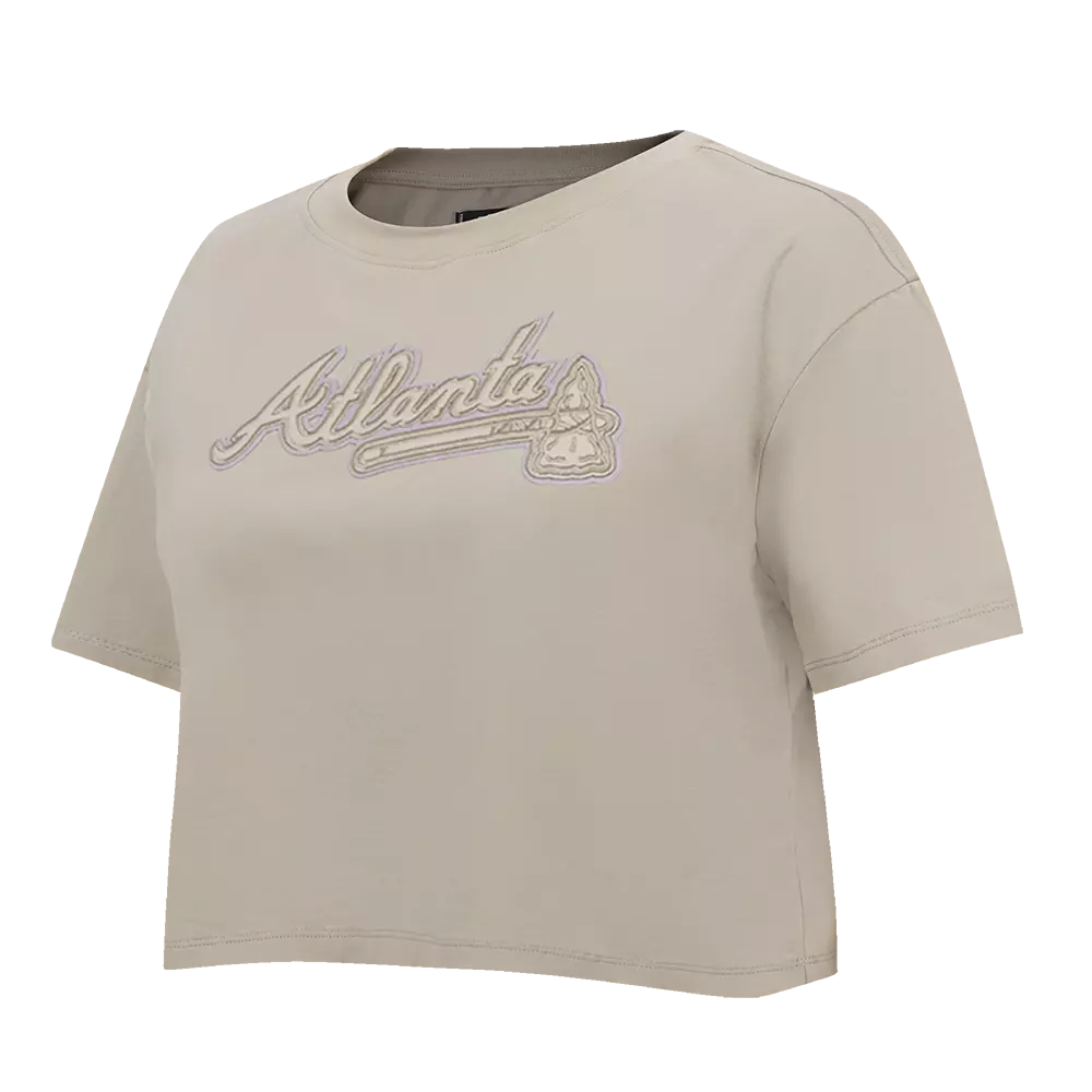 Pro Standard Women's MLB Atlanta Braves Neutral SJ Boxy Top -Tan - TAN