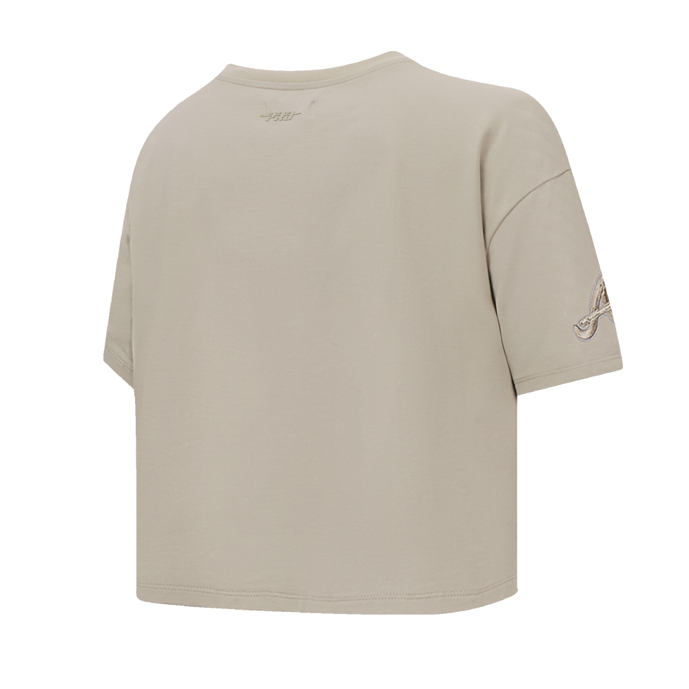 Pro Standard Women's MLB Atlanta Braves Neutral SJ Boxy Top -Tan - TAN Thumbnail View 4