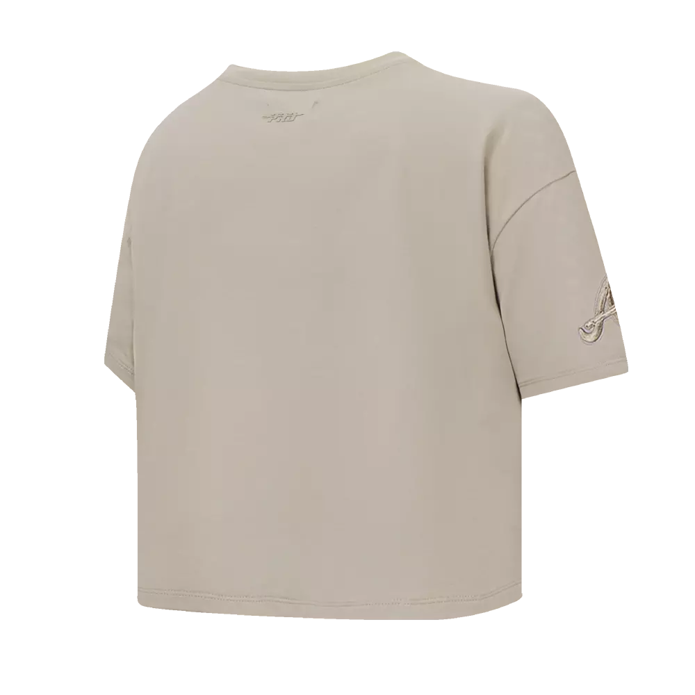 Pro Standard Women's MLB Atlanta Braves Neutral SJ Boxy Top -Tan - TAN