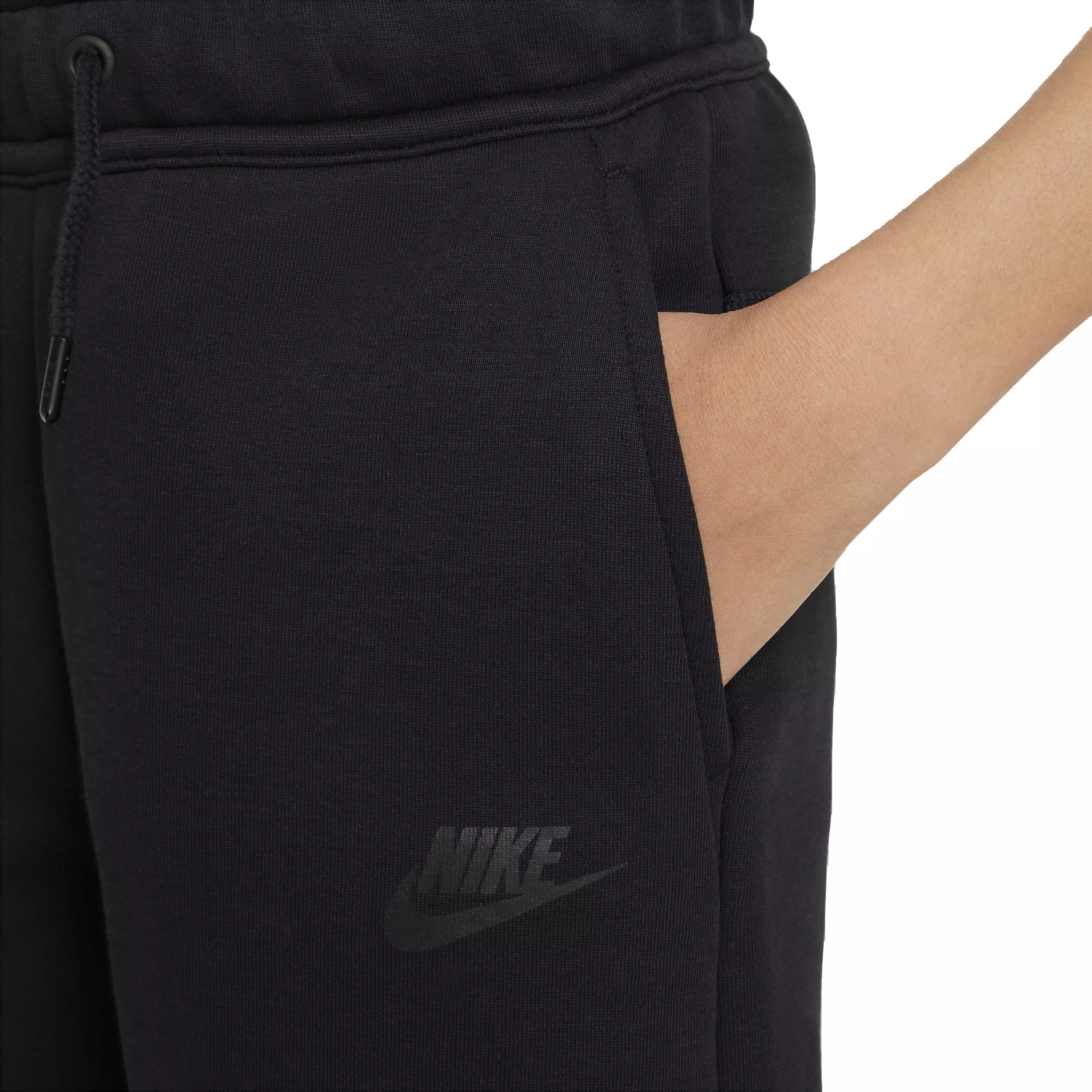 Nike Big Boys' Sportswear Lightweight Tech Fleece Shorts - Black - BLACK