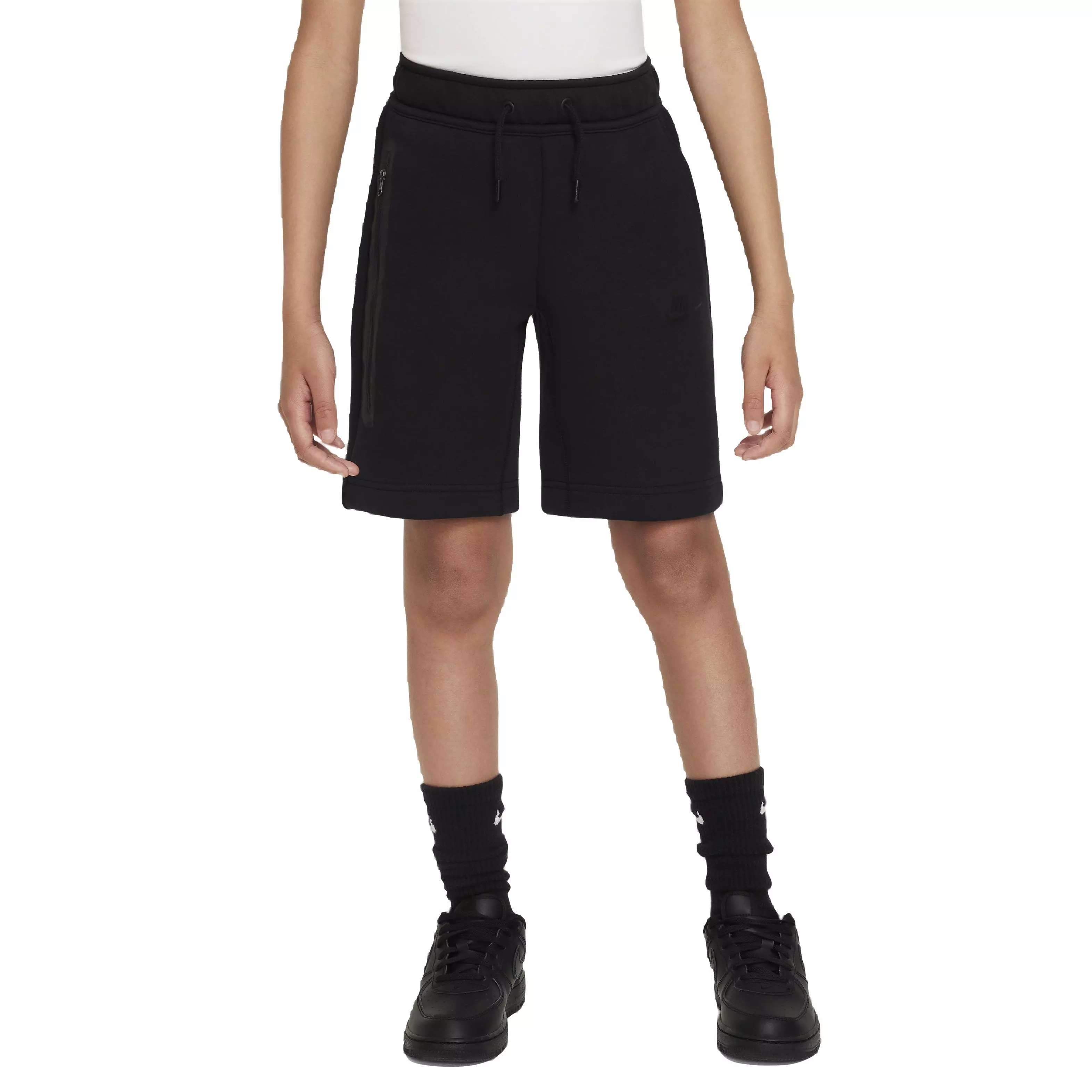 Nike Big Boys' Sportswear Lightweight Tech Fleece Shorts - Black - BLACK