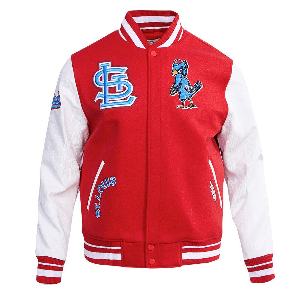 Pro Standard Men's MLB St. Louis Cardinals Retro Classic Rib Wool Varsity Jacket - Red - RED Thumbnail View 1