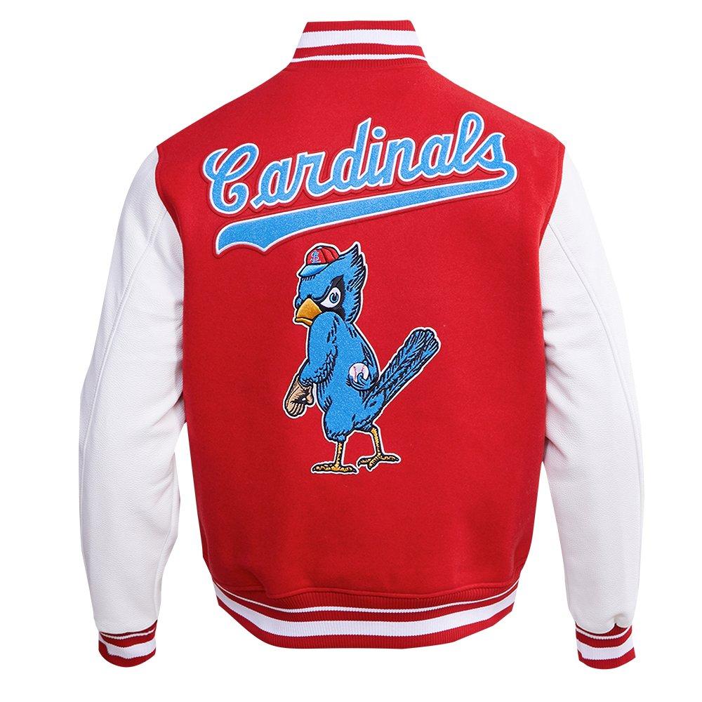 Pro Standard Men's MLB St. Louis Cardinals Retro Classic Rib Wool Varsity Jacket -Red - RED Thumbnail View 2