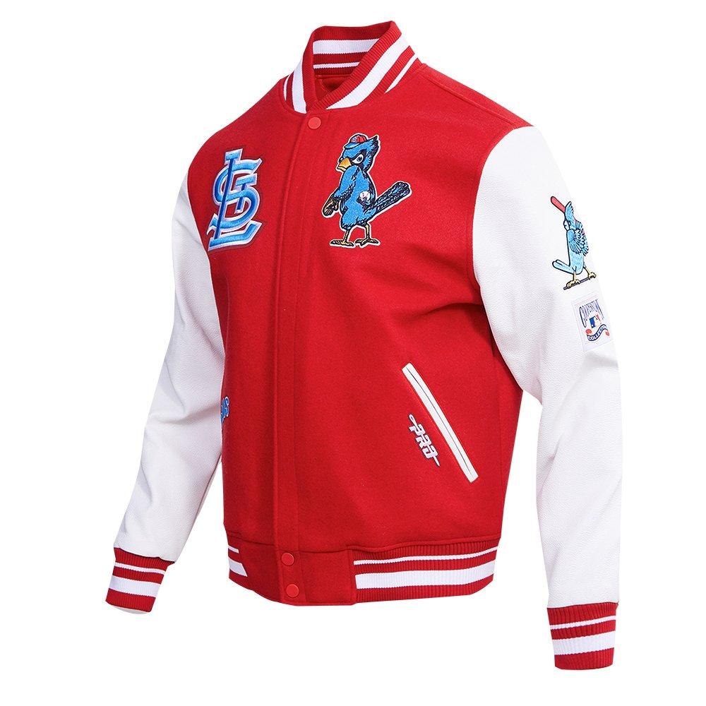 Pro Standard Men's MLB St. Louis Cardinals Retro Classic Rib Wool Varsity Jacket -Red - RED Thumbnail View 3