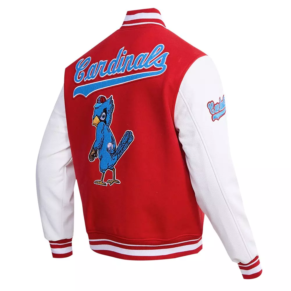Pro Standard Men's MLB St. Louis Cardinals Retro Classic Rib Wool Varsity Jacket -Red - RED