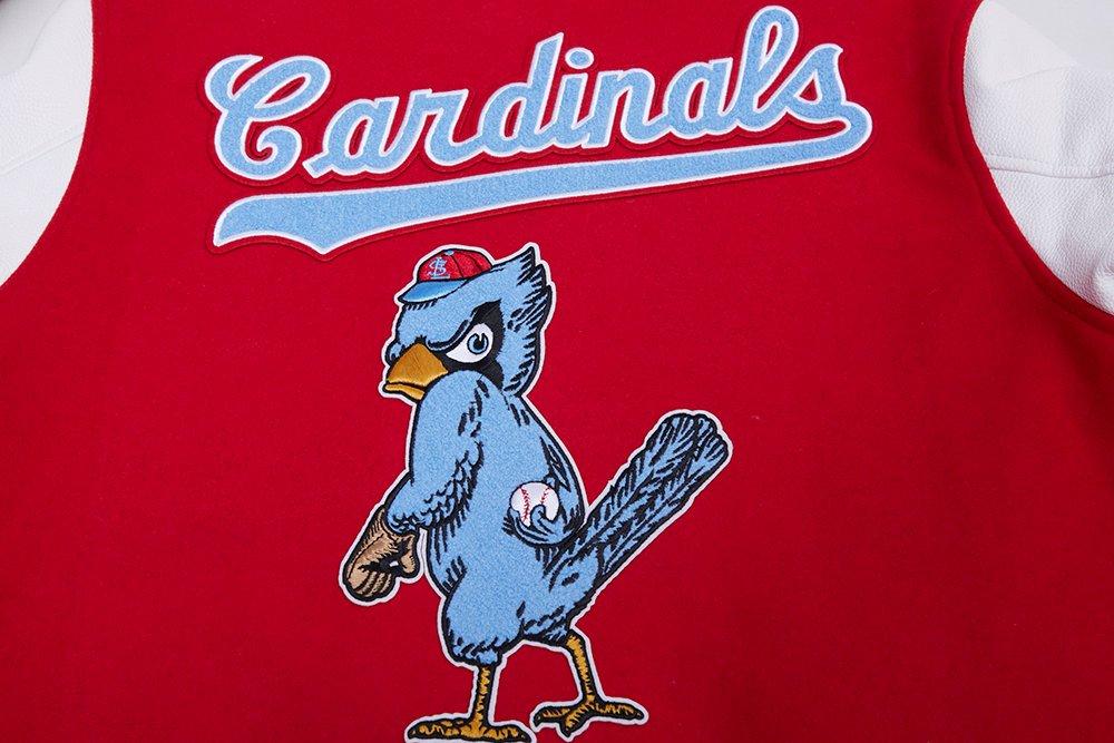 Pro Standard Men's MLB St. Louis Cardinals Retro Classic Rib Wool Varsity Jacket -Red - RED Thumbnail View 10