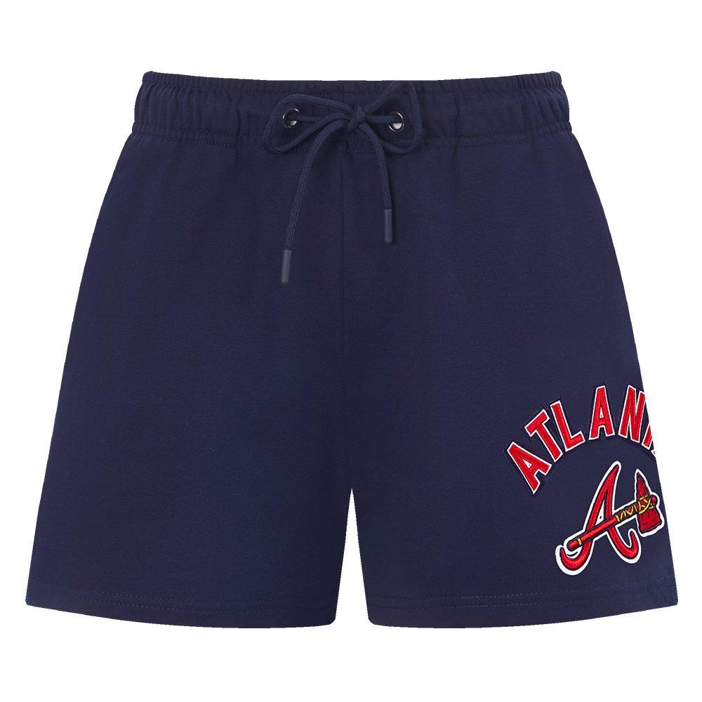Pro Standard Women's MLB Atlanta Braves Classic Fleece Shorts - Navy - NAVY Thumbnail View 1