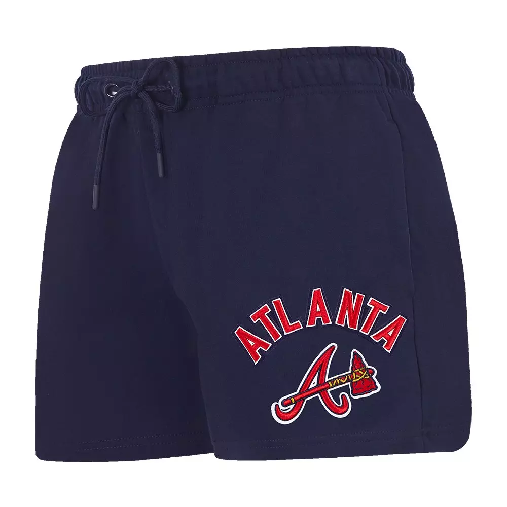 Pro Standard Women's MLB Atlanta Braves Classic Fleece Shorts - Navy - NAVY