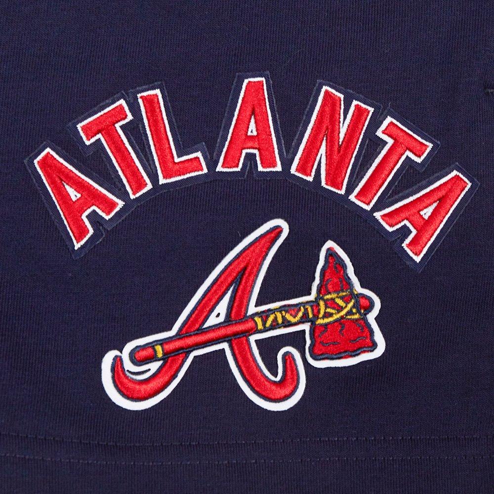 Pro Standard Women's MLB Atlanta Braves Classic Fleece Shorts - Navy - NAVY Thumbnail View 5