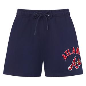 Pro Standard Women's MLB Atlanta Braves Classic Fleece Shorts -Navy