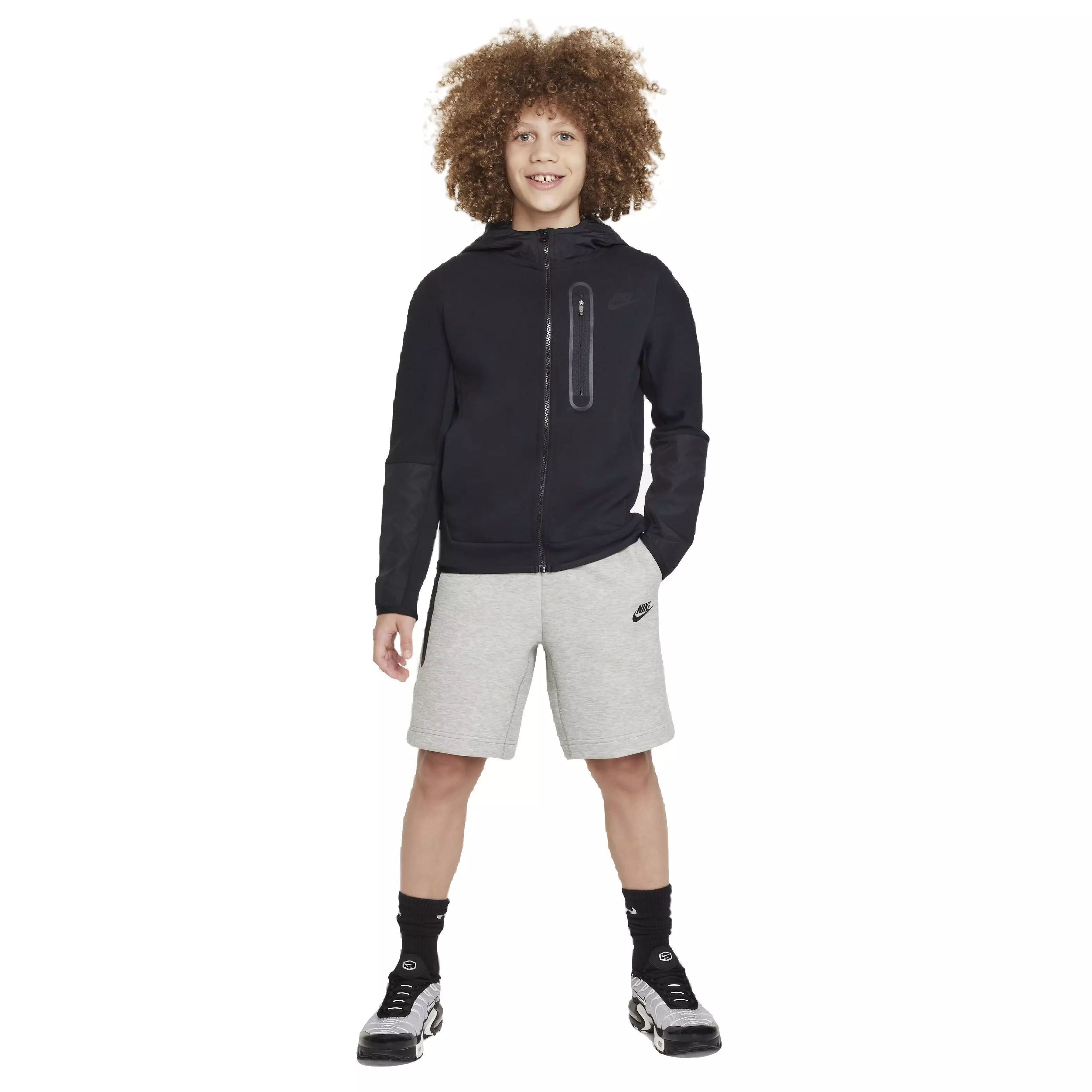 Nike Big Boys' Sportswear Tech Fleece Shorts - Grey - GREY