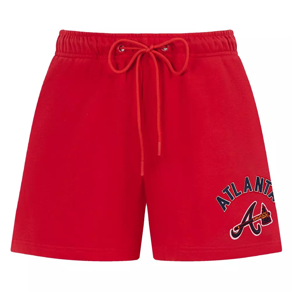 Pro Standard Women's MLB Atlanta Braves Classic Fleece Shorts - Red - RED