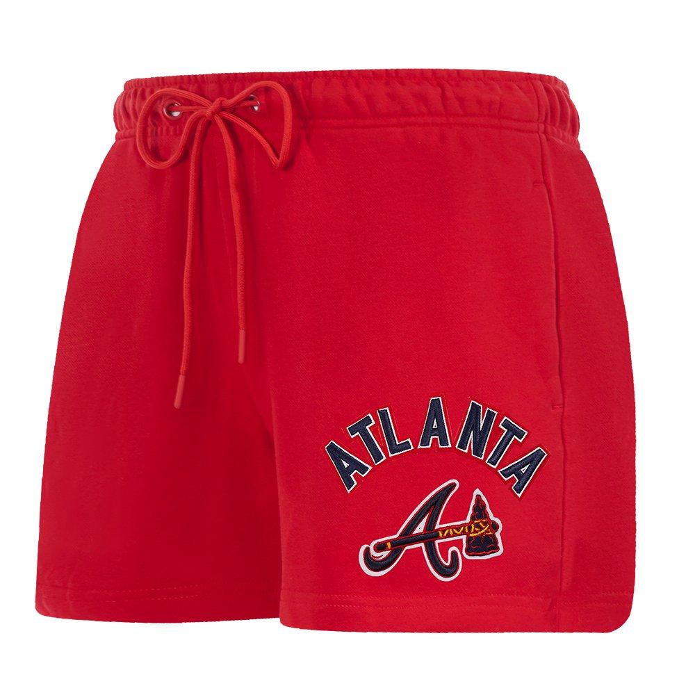 Pro Standard Women's MLB Atlanta Braves Classic Fleece Shorts -Red - RED Thumbnail View 3