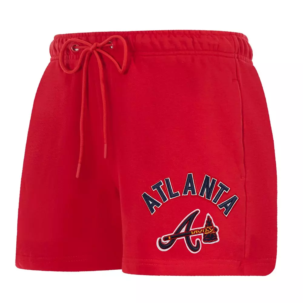 Pro Standard Women's MLB Atlanta Braves Classic Fleece Shorts -Red - RED