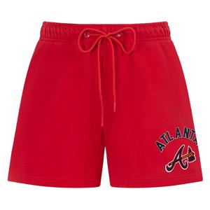 Pro Standard Women's MLB Atlanta Braves Classic Fleece Shorts -Red
