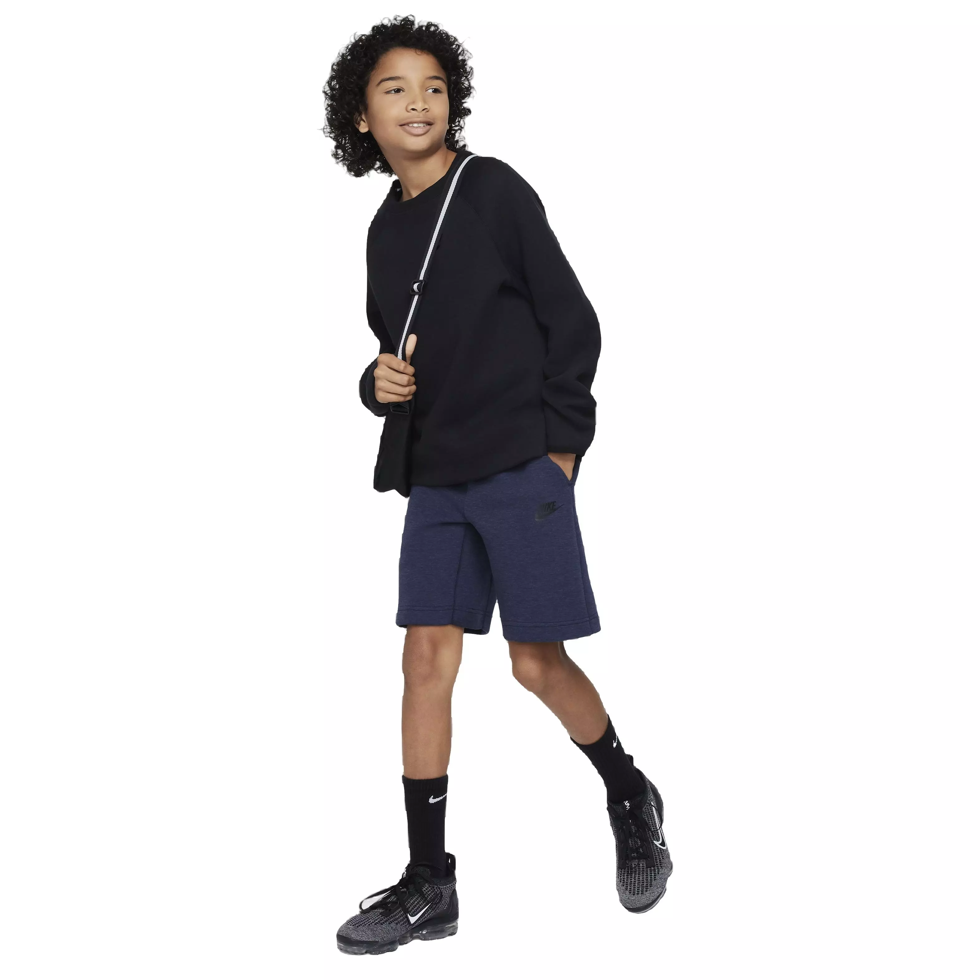 Nike Big Boys' Sportswear Tech Fleece Shorts - Blue - BLUE