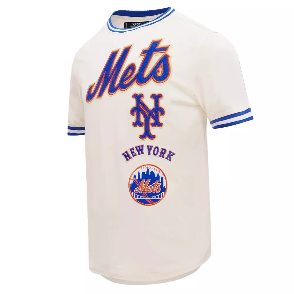 Pro Standard Men's MLB New York Mets Retro Classic Double Knit Tee -Eggshell/Royal Blue - EGGSHELL/ROYAL BLUE