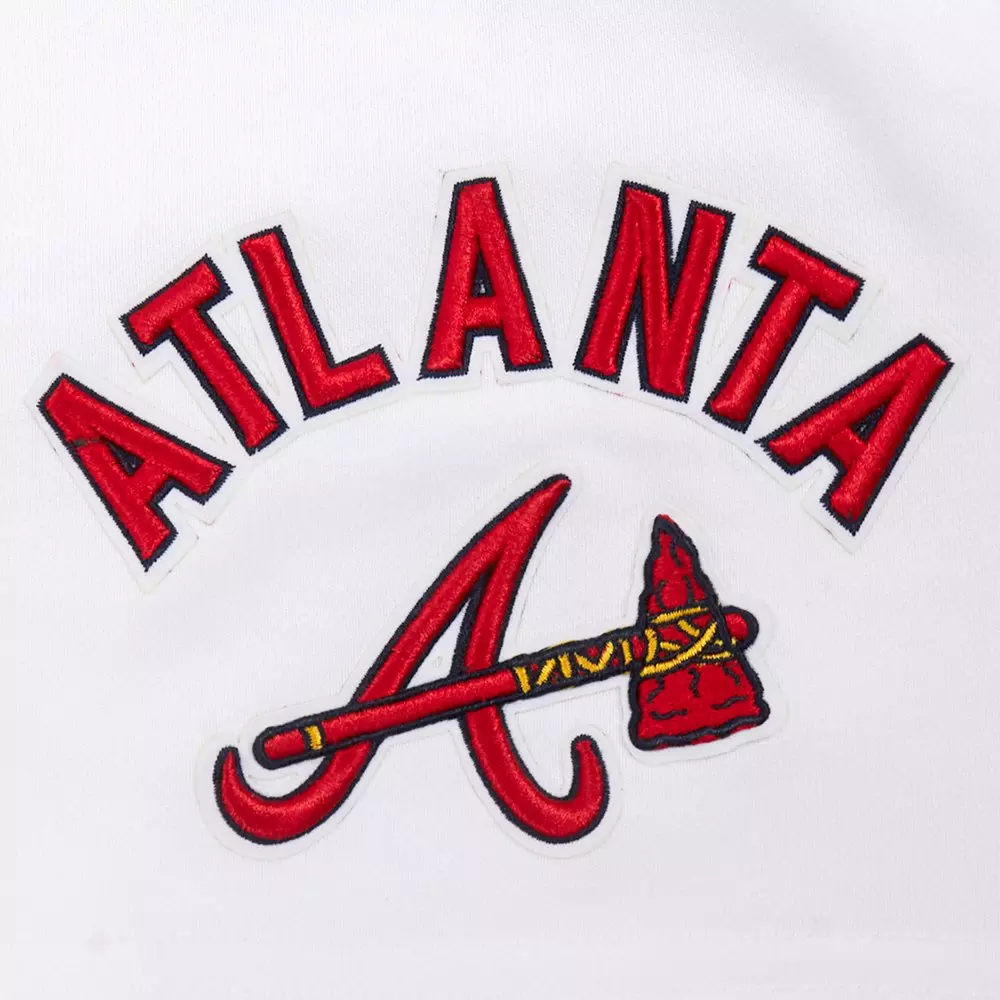 Pro Standard Women's MLB Atlanta Braves Classic Fleece Shorts -White - WHITE