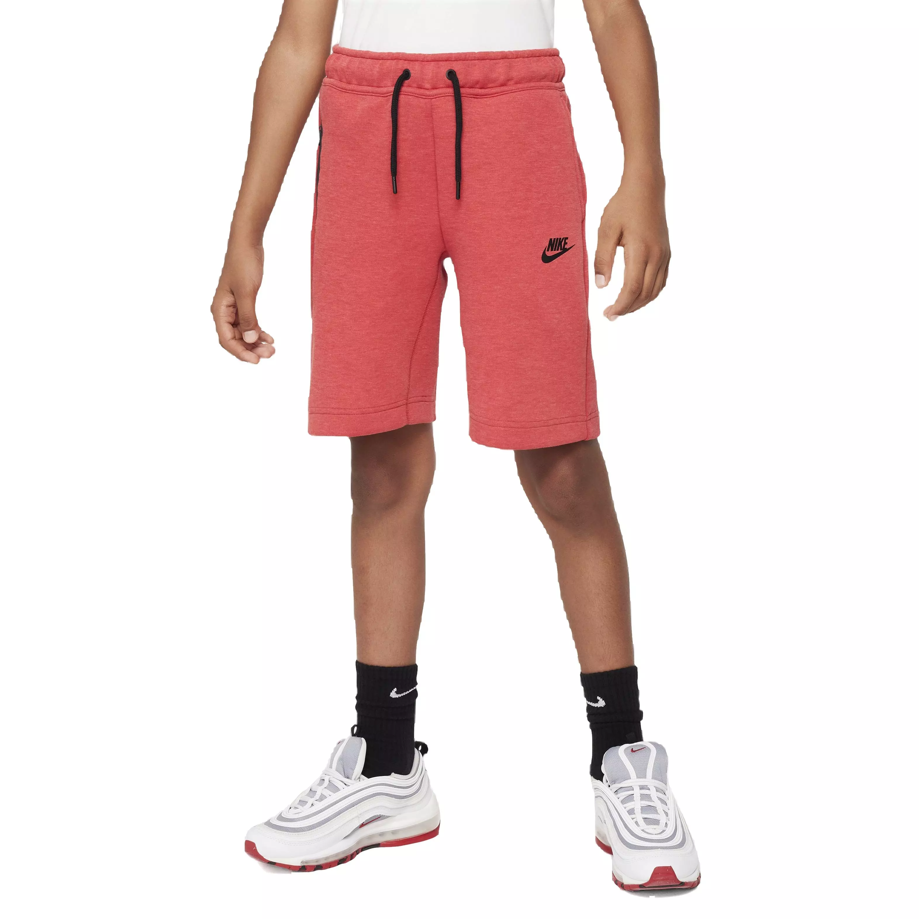 Nike Big Boys' Sportswear Tech Fleece Shorts - Red - RED