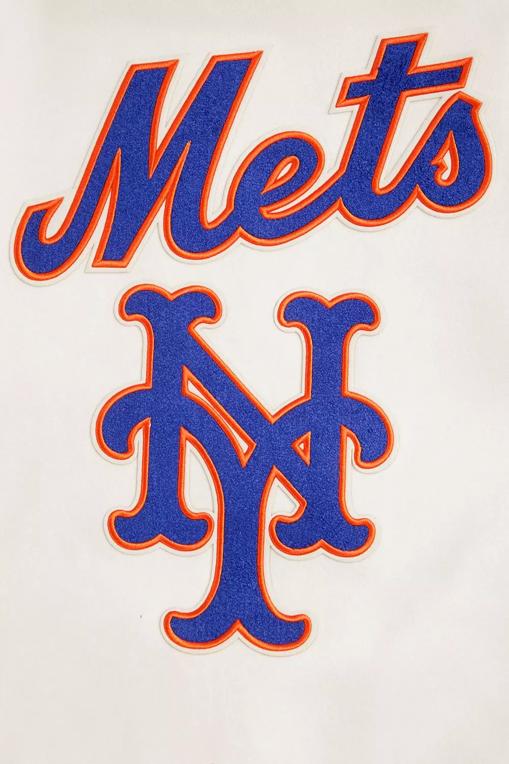 Pro Standard Men's MLB New York Mets Retro Classic Rib Wool Varsity Jacket -Eggshell/Royal - EGGSHELL/ROYAL BLUE
